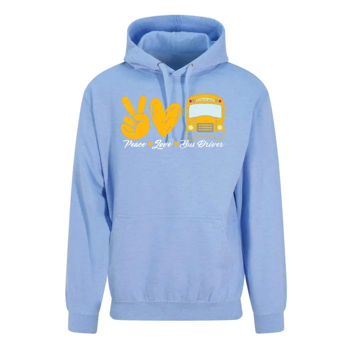 School Bus Driver Peace Love Bus Driver Driving Bus Unisex Surf Hoodie