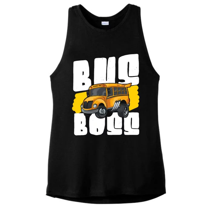 School Bus Driver Ladies Tri-Blend Wicking Tank