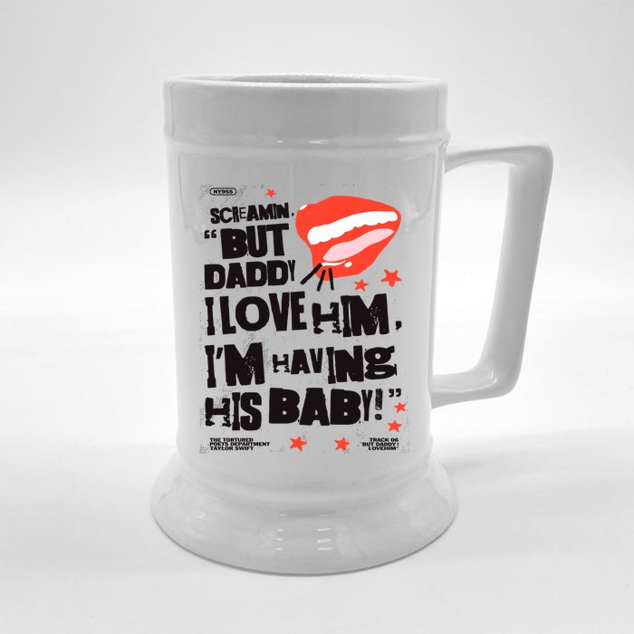 Scream But Daddy I Love Him Ttpd Album Front & Back Beer Stein