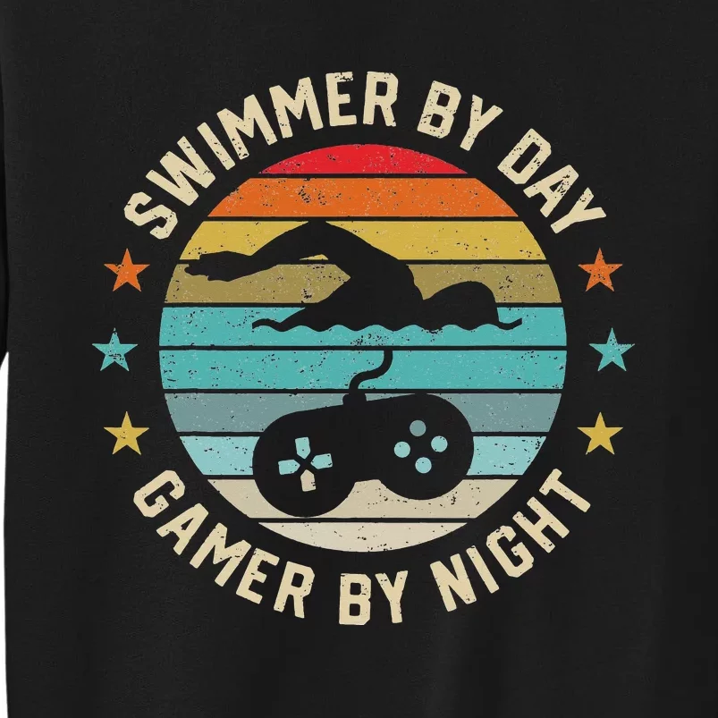 Swimmer By Day Gamer By Night Swimming Swim Lover Gaming Sweatshirt