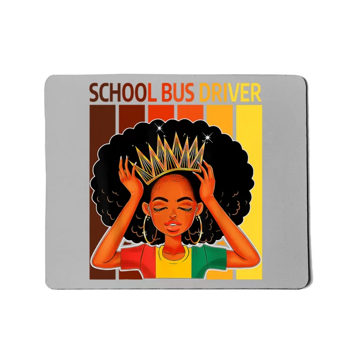 School Bus Driver Afro African American Black History Month Mousepad