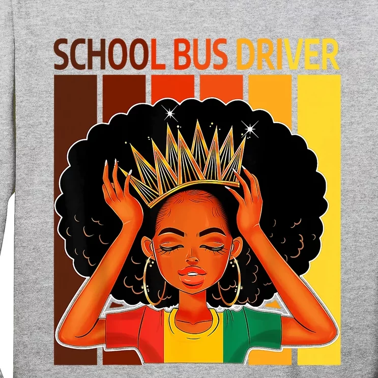 School Bus Driver Afro African American Black History Month Long Sleeve Shirt