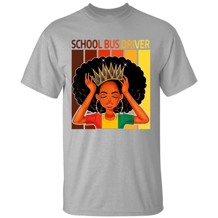 School Bus Driver Afro African American Black History Month Tall T-Shirt