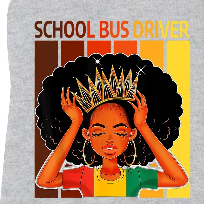 School Bus Driver Afro African American Black History Month Women's Racerback Tank