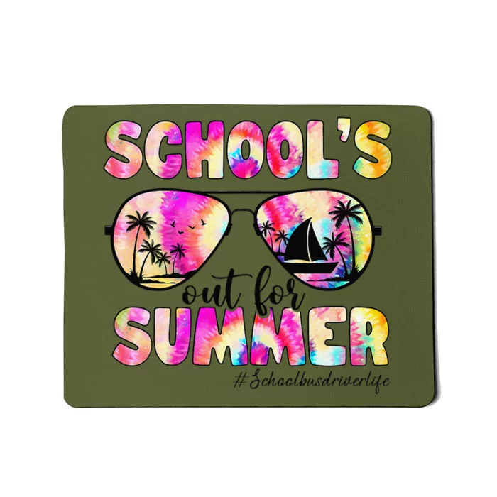 School Bus Driver Out For Summer Tie Dye Sunglasses Mousepad