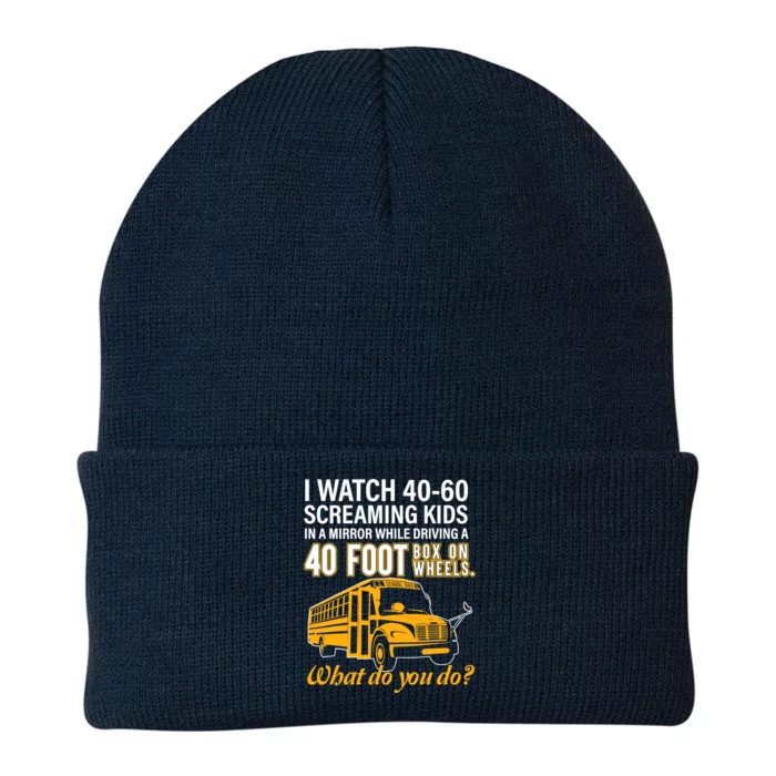 School Bus Driver Watch Screaming Drive Box On Wheels Knit Cap Winter Beanie