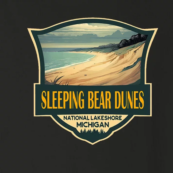 Sleeping Bear Dunes National Lakeshore Travel Retro Badge Toddler Long Sleeve Shirt