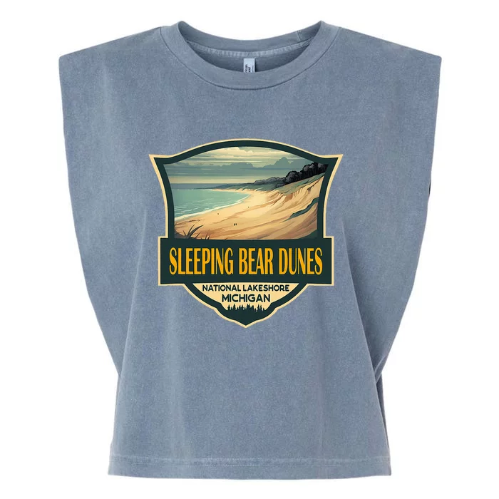 Sleeping Bear Dunes National Lakeshore Travel Retro Badge Garment-Dyed Women's Muscle Tee