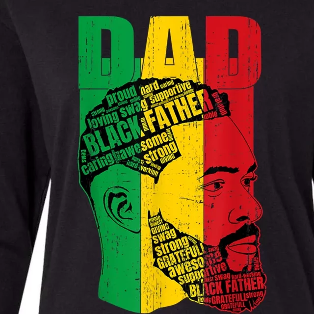 Strong Black Dad King African American Gift Womens Cotton Relaxed Long Sleeve T-Shirt