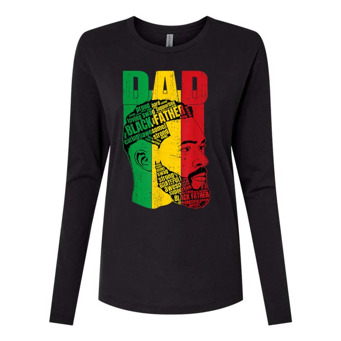 Strong Black Dad King African American Gift Womens Cotton Relaxed Long Sleeve T-Shirt