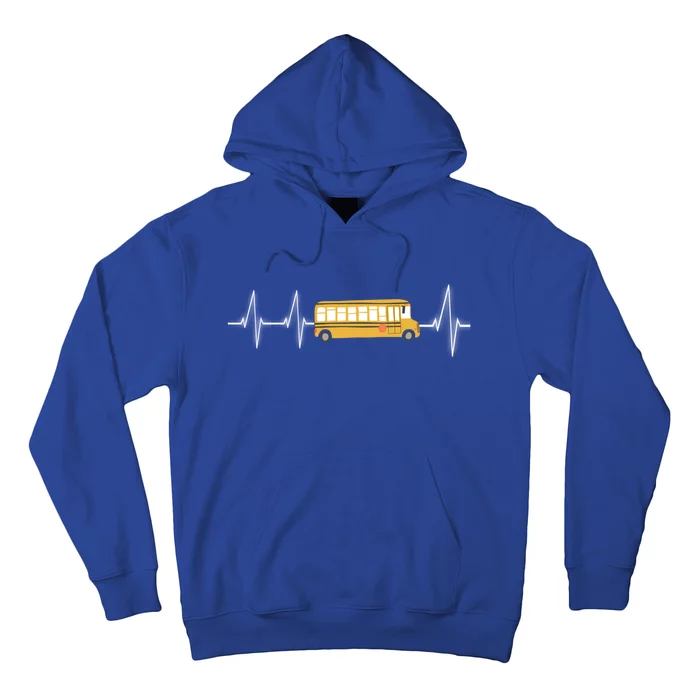 School Bus Driver School Bus Heartbeat Heart Trace Gift Meaningful Gift Hoodie