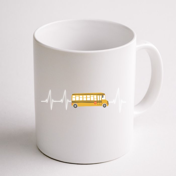 School Bus Driver School Bus Heartbeat Heart Trace Gift Meaningful Gift Front & Back Coffee Mug