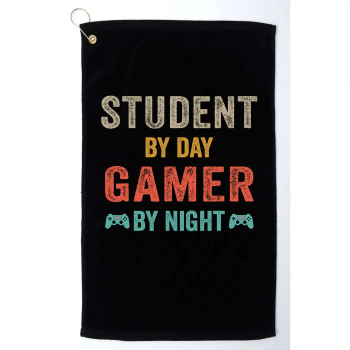 Student By Day Gamer By Night Meme For Gamers Platinum Collection Golf Towel