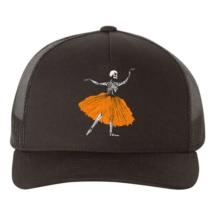 Skeleton Ballerina Dance Tutu Spooky Ballet Dancer Halloween Yupoong Adult 5-Panel Trucker Hat