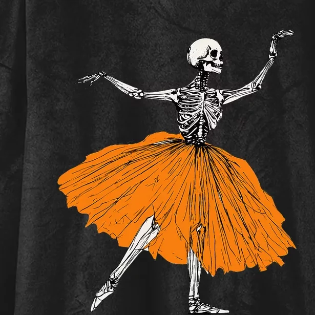 Skeleton Ballerina Dance Tutu Spooky Ballet Dancer Halloween Hooded Wearable Blanket