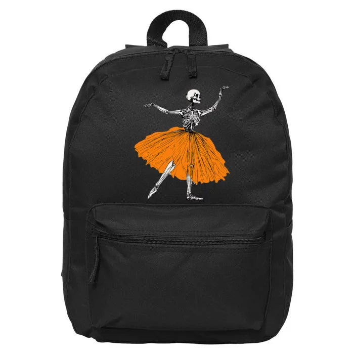 Skeleton Ballerina Dance Tutu Spooky Ballet Dancer Halloween 16 in Basic Backpack