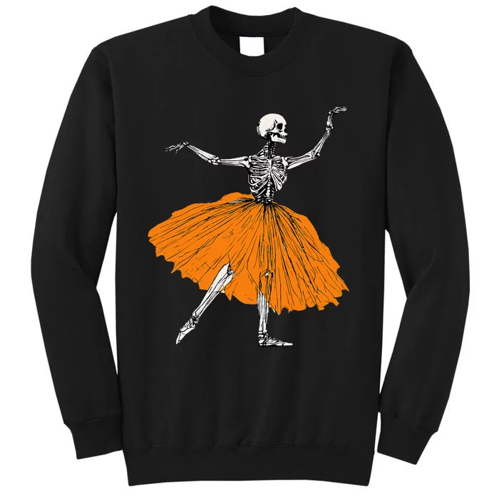 Skeleton Ballerina Dance Tutu Spooky Ballet Dancer Halloween Tall Sweatshirt