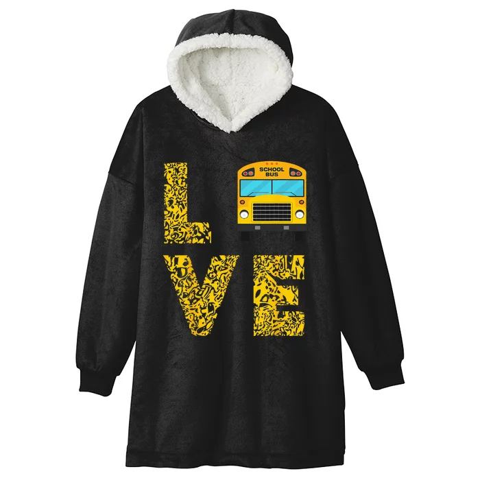 School Bus Driver Love Driving Bus Lover Hooded Wearable Blanket