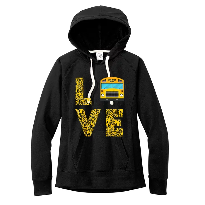 School Bus Driver Love Driving Bus Lover Women's Fleece Hoodie