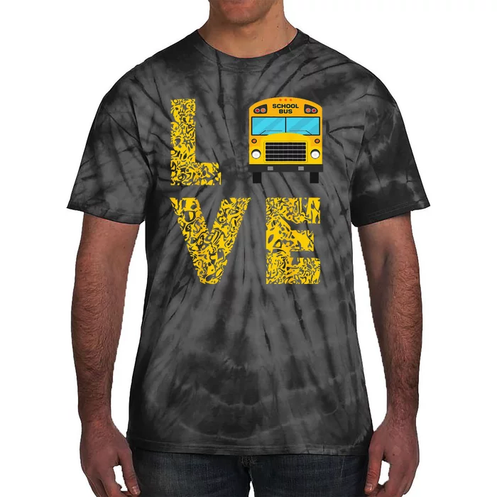 School Bus Driver Love Driving Bus Lover Tie-Dye T-Shirt