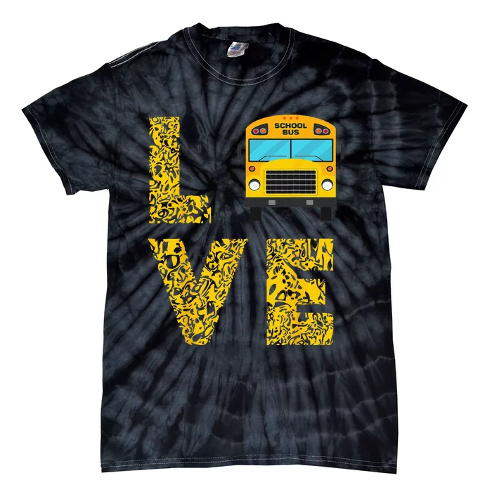 School Bus Driver Love Driving Bus Lover Tie-Dye T-Shirt