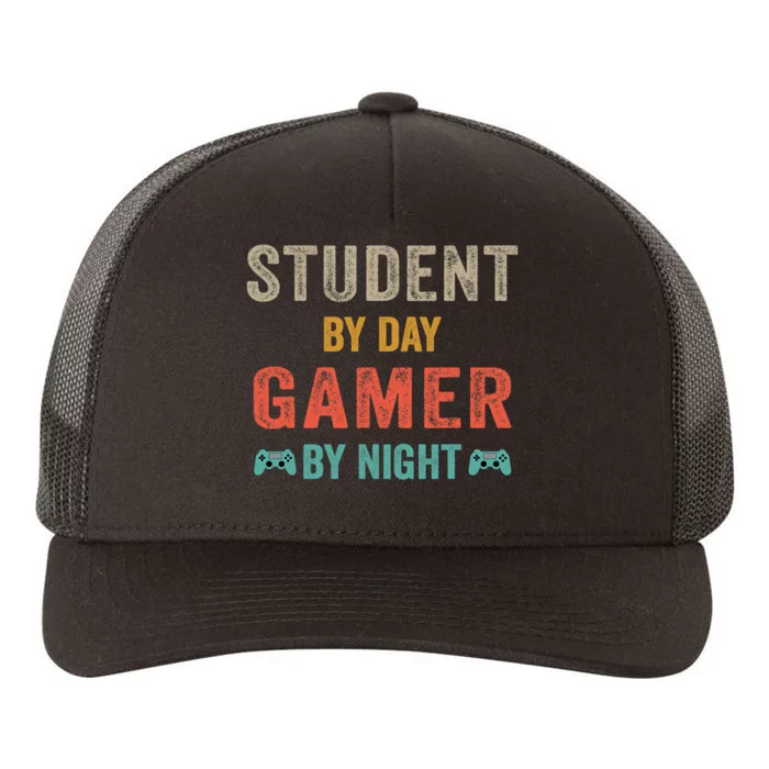 Student By Day Gamer By Night Meme For Gamers Yupoong Adult 5-Panel Trucker Hat