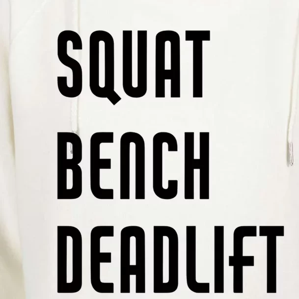 Squat Bench Deadlift Funny Weightlifting Powerlifting Cool Gift Womens Funnel Neck Pullover Hood