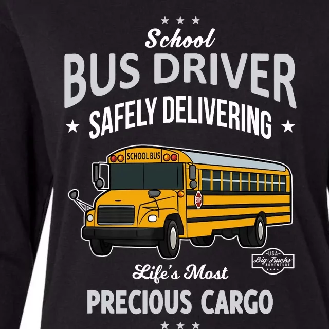 School Bus Driver - Safely Delivering Precious Womens Cotton Relaxed Long Sleeve T-Shirt