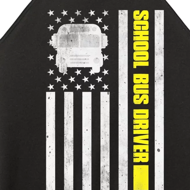 School Bus Driver American Flag, School Bus Driver Women’s Perfect Tri Rocker Tank