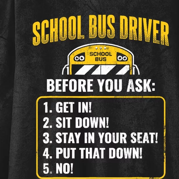 School Bus Driver Rules Work School BusDriver Hooded Wearable Blanket