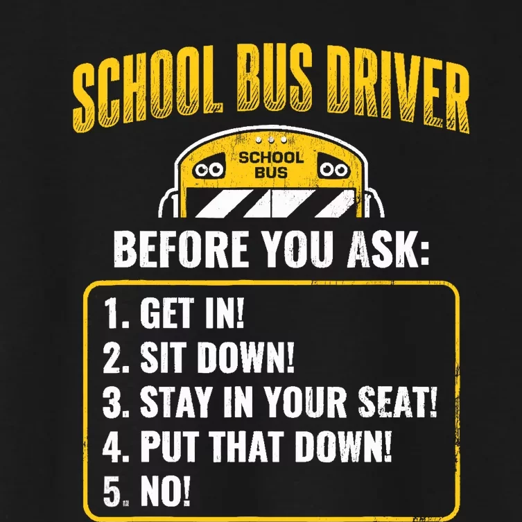 School Bus Driver Rules Work School BusDriver Women's Crop Top Tee