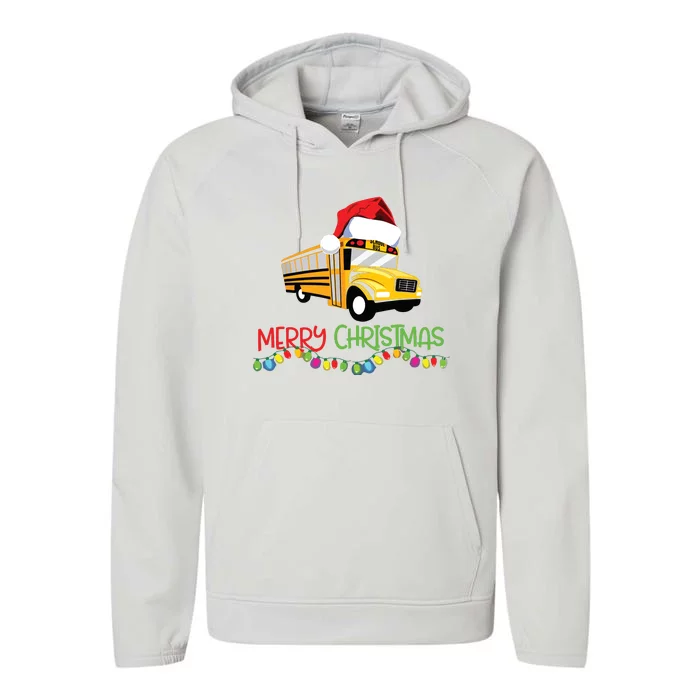 School Bus Driver Christmas Favorite Driver Performance Fleece Hoodie