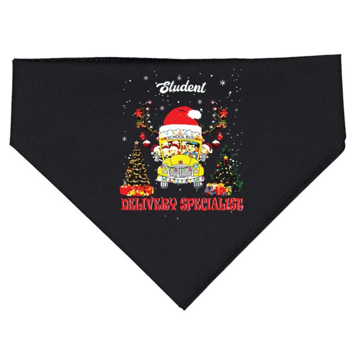 School Bus Driver Christmas Student Delivery Specialist Xmas USA-Made Doggie Bandana