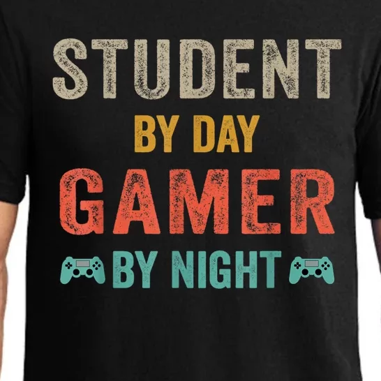 Student By Day Gamer By Night Meme For Gamers Pajama Set