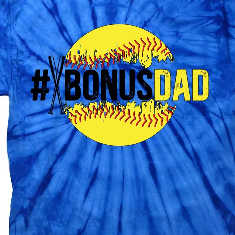 Softball Bonus Dad Proud Softball Player Bonus Dad Meaningful Gift Tie-Dye T-Shirt