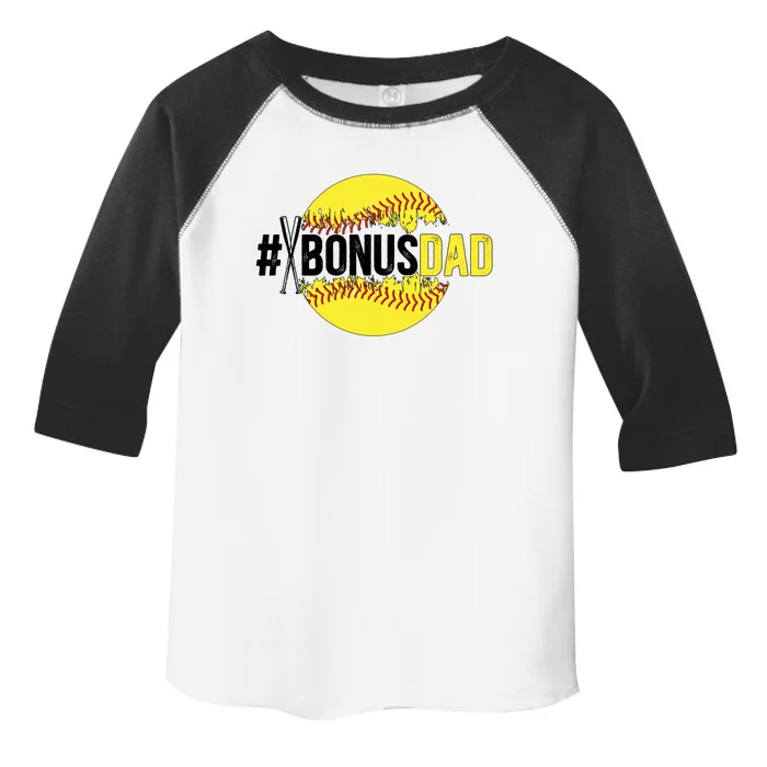 Softball Bonus Dad Proud Softball Player Bonus Dad Meaningful Gift Toddler Fine Jersey T-Shirt