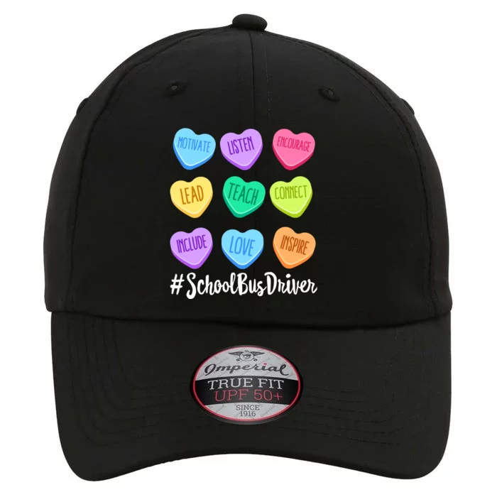 School Bus Driver Teacher Valentine's Day Pastel Candy Heart Gift The Original Performance Cap