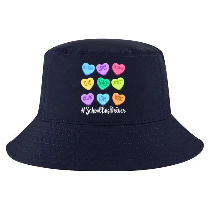 School Bus Driver Teacher Valentine's Day Pastel Candy Heart Gift Cool Comfort Performance Bucket Hat