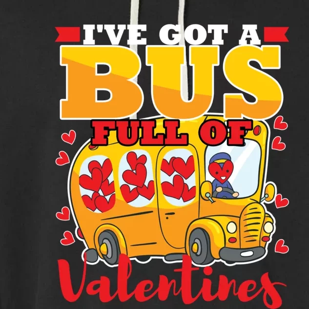 School Bus Driver Valentines Day Cute Funny Gift Gift Garment-Dyed Fleece Hoodie