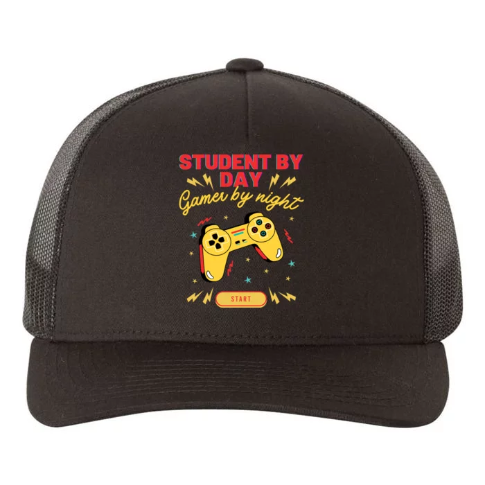 Student By Day Gamer By Night Yupoong Adult 5-Panel Trucker Hat