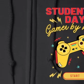 Student By Day Gamer By Night Full Zip Hoodie