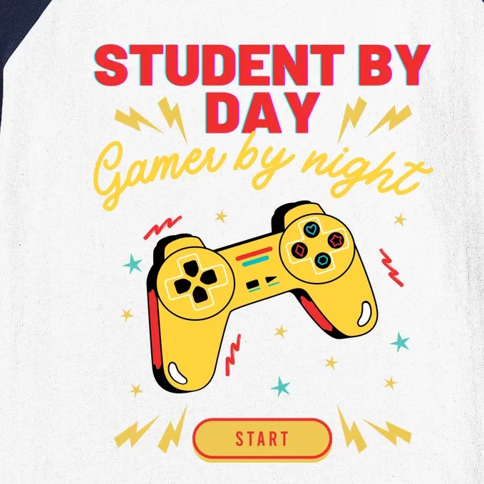 Student By Day Gamer By Night Baseball Sleeve Shirt