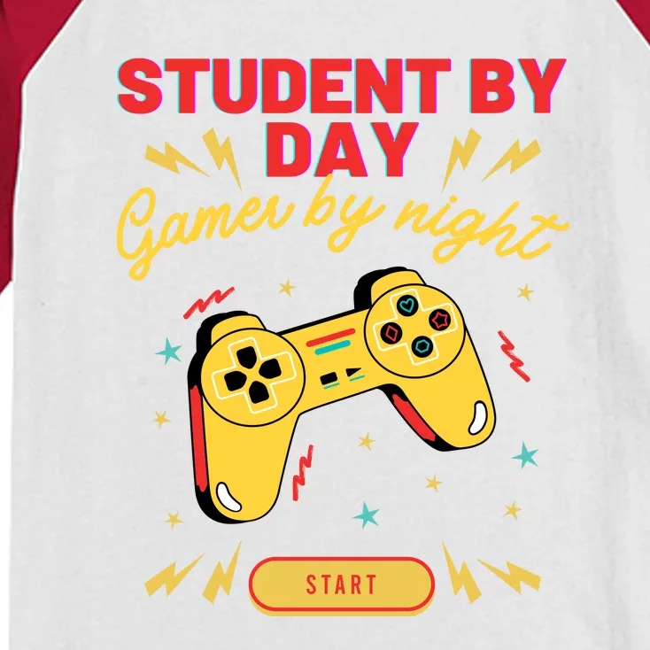 Student By Day Gamer By Night Kids Colorblock Raglan Jersey