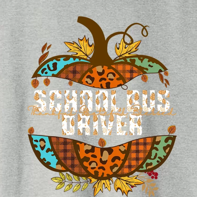 School Bus Driver Thankful Grateful Blessed Fall Pumpkin Gift Women's Crop Top Tee