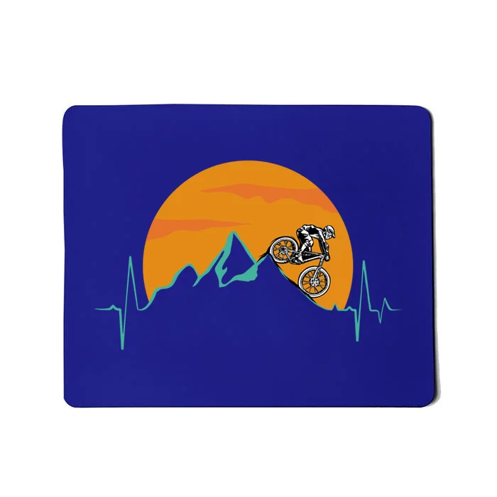 Sunset Biker Downhill Mtb Biking Mountain Bike Heartbeat Meaningful Gift Mousepad