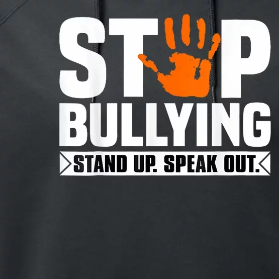 Stop Bullying Design Orange Stand Up Speak Out Unity Day Performance Fleece Hoodie