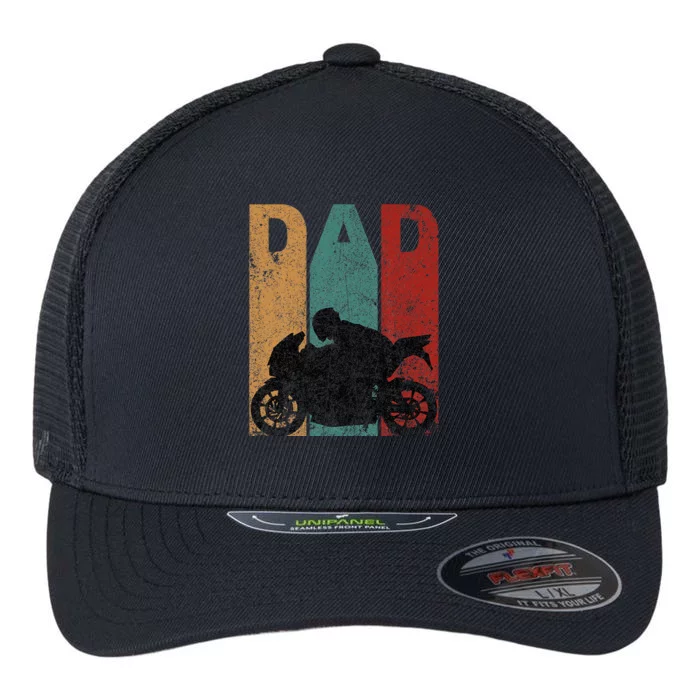 Sport Bike Dad Fathers Day Gift Biker Motorcycle Flexfit Unipanel Trucker Cap