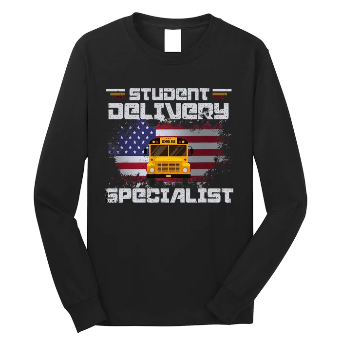 School Bus DriverS American Flag Long Sleeve Shirt