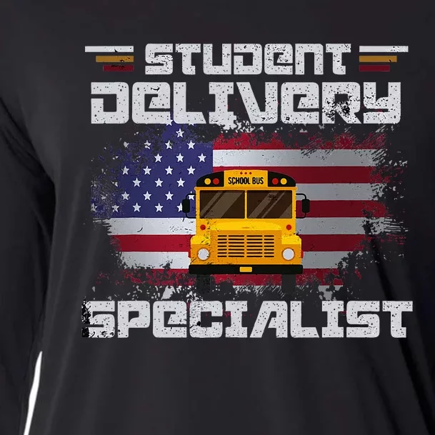 School Bus DriverS American Flag Cooling Performance Long Sleeve Crew