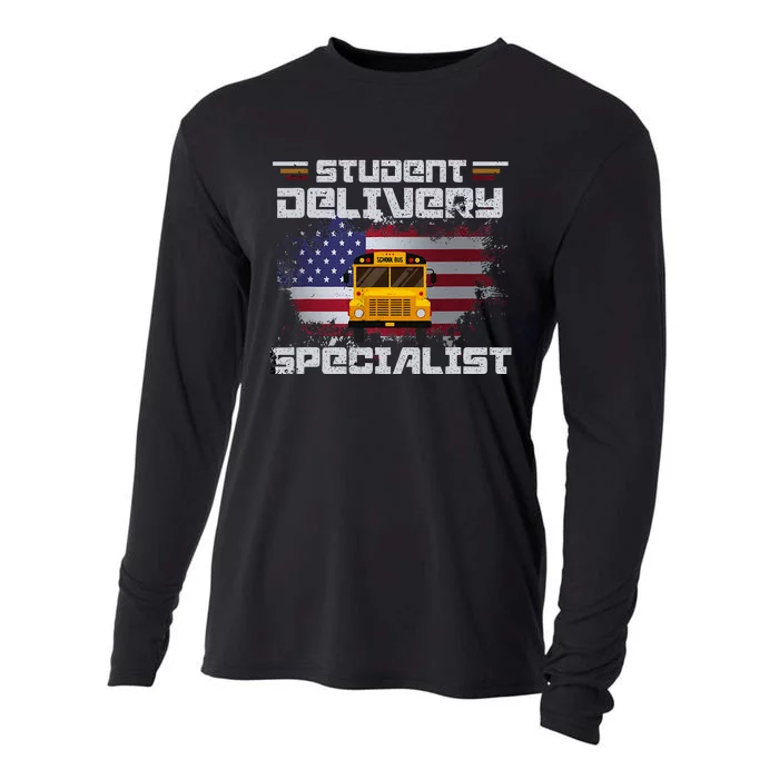 School Bus DriverS American Flag Cooling Performance Long Sleeve Crew